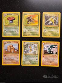 Carte Pokémon rare set jungle base e neo genesis 