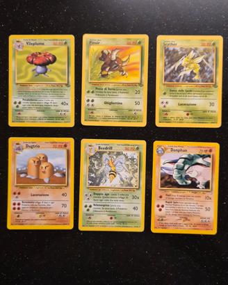 Carte Pokémon rare set jungle base e neo genesis 
