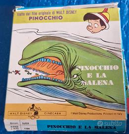 Pellicola vintage  super 8 Pinocchio e la balena.