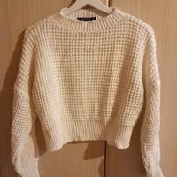 Maglione Alcott crop in lana bianco donna