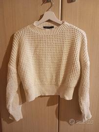 Maglione Alcott crop in lana bianco donna