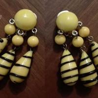 Orecchini vintage giallo/nero