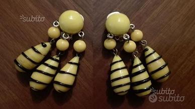 Orecchini vintage giallo/nero