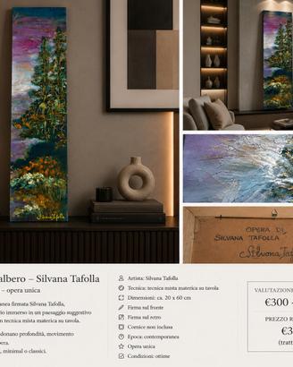 Quadro verticale firmato Silvana Tafolla paesaggio