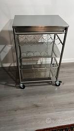 Carrello Portabottiglie in Acciaio Inox