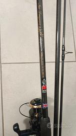 canna da carp fishing con mulinello 