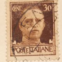 POSTE ITALIANE FRANCOBOLLO CENT. 30 REGNO VITTORIO