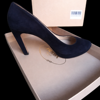 Decolté Prada camoscio blu