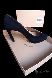 Decolté Prada camoscio blu