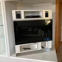 Mobile girevole porta TV acciaio bianco