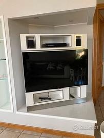 Mobile girevole porta TV acciaio bianco