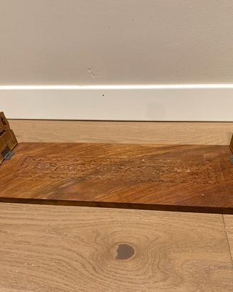 Porta libri o riviste in legno decorato pieghevole