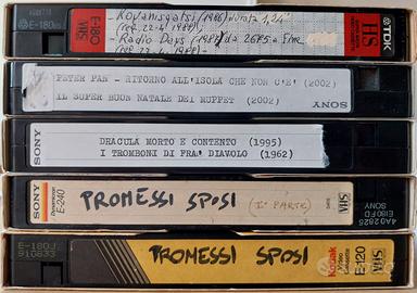 Lotto 10 videocassette vhs registrazioni TV