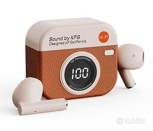 Auricolari Wireless Hi-Fi con Custodia Vintage