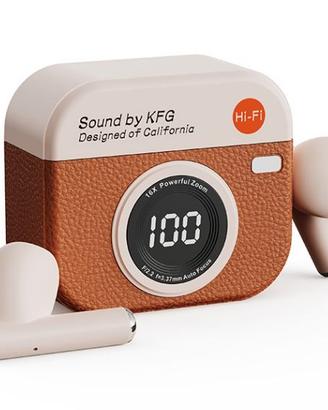 Auricolari Wireless Hi-Fi con Custodia Vintage