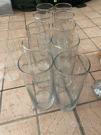 Set di 10 vasi in vetro (24x10cm)