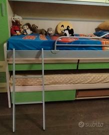 letto a castello, estraibile, con materassi