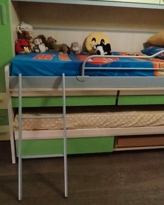 letto a castello, estraibile, con materassi