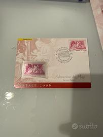 Francobollo in argento puro adorazione dei magi -