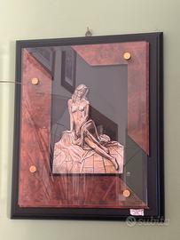 Quadro scultura in Argento ROMAR nudo femminile