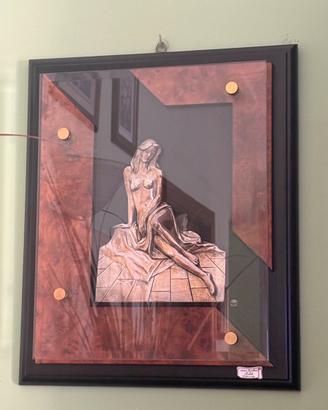 Quadro scultura in Argento ROMAR nudo femminile