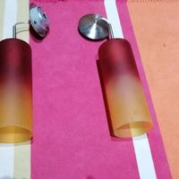 Coppia lampade vetro di valore, forma cilindro