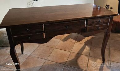 Scrittoio vintage in legno con sedia stile anni 60