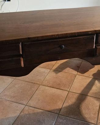 Scrittoio vintage in legno con sedia stile anni 60