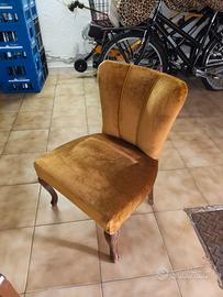 Poltrona bassa anni 70 vintage  ocra 