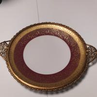 Piatto porcellana inciso in Oro