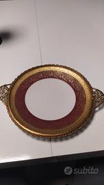 Piatto porcellana inciso in Oro