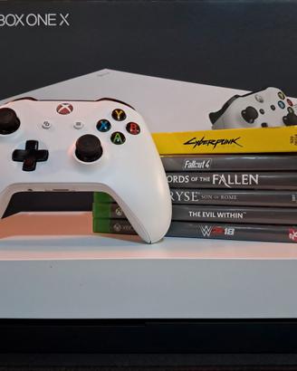 Xbox One X Bianca PERFETTA Completa + 6 Giochi
