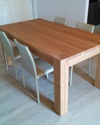 tavolo in rovere massello spazzolato allungabile