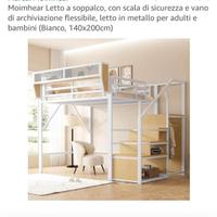 Letto matrimoniale alla francese a soppalco