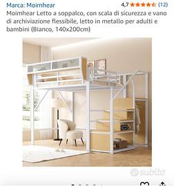 Letto matrimoniale alla francese a soppalco