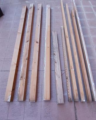 morali e listelli in legno