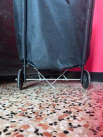Carrello sacca portatutto spesa con ruote nero