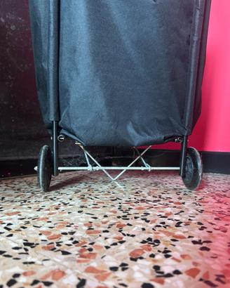 Carrello sacca portatutto spesa con ruote nero