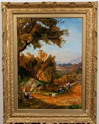 Quadro Scena Pastorale ad olio su tela (1973)