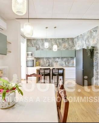 Cucina moderna verde salvia/acero MOBILTURI