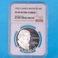 USA 1993 - 1$ Ag - James Madison-PF69 Ultra Cameo