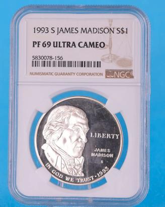 USA 1993 - 1$ Ag - James Madison-PF69 Ultra Cameo