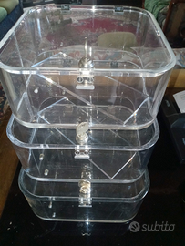 3Vaschette policarbonato mm 7 + coperchio a chiave