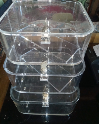 3Vaschette policarbonato mm 7 + coperchio a chiave