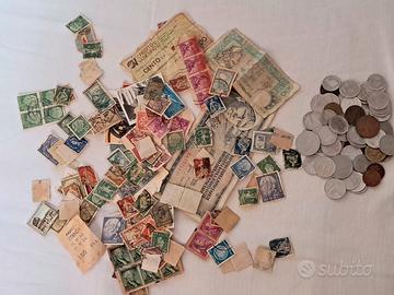 lotto francobolli e monete 