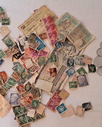 lotto francobolli e monete 