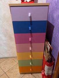 Settimino com cassetti colorati
