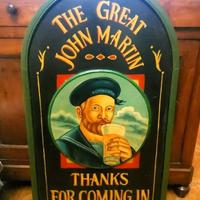 Quadro su tavola lignea dipinto pub