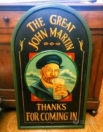 Quadro su tavola lignea dipinto pub