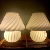 Coppia di lampade Murano a forma di fungo 